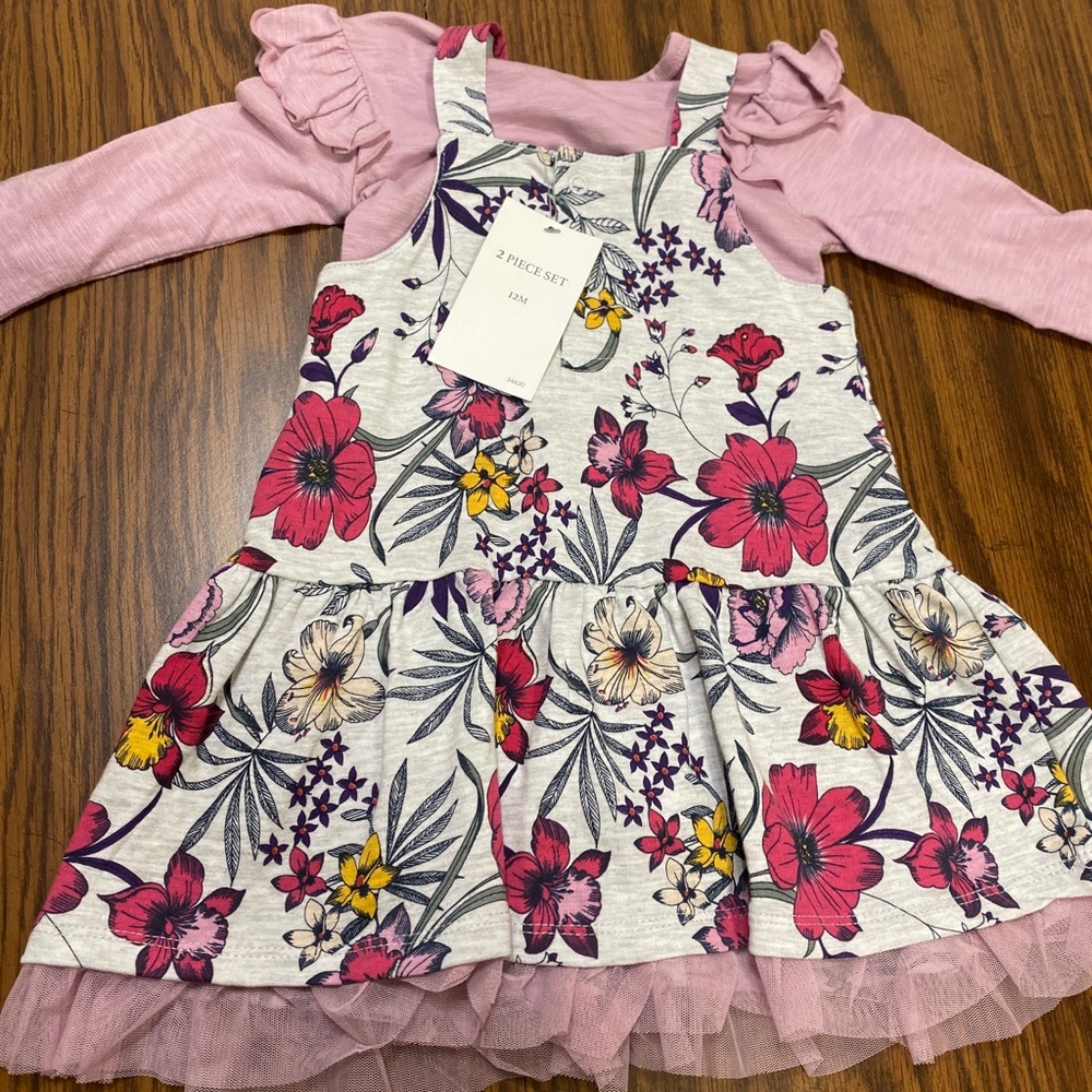 Kidding Around 12 mo 2pc dress NWT